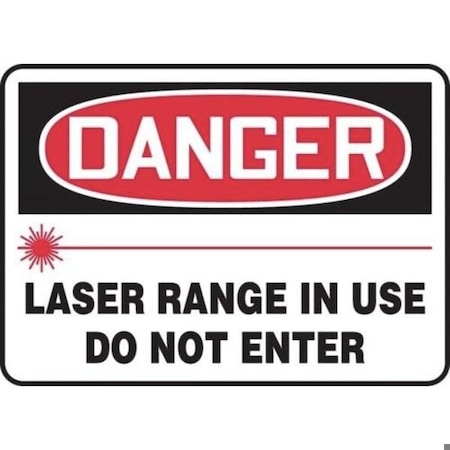 Accuform Radiation & Laser Sign, 10 in H x 14 in W, Dura-Plastic MRAD016XT